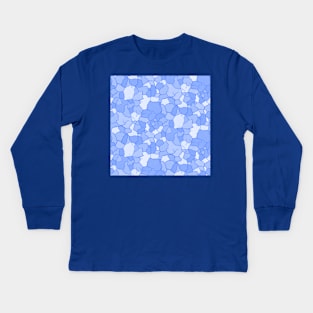 Blue Earthy Shapes Kids Long Sleeve T-Shirt